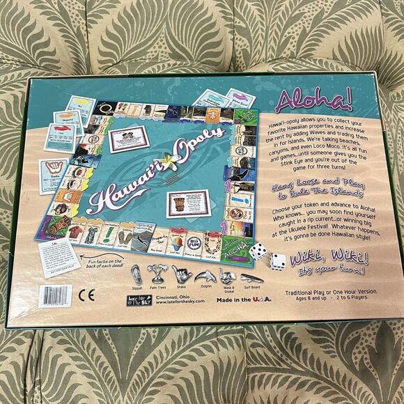 Hawaii Opoly Hawaiian Monopoly Board Game Complete Open Box Late For The Sky - Picture 2 of 6